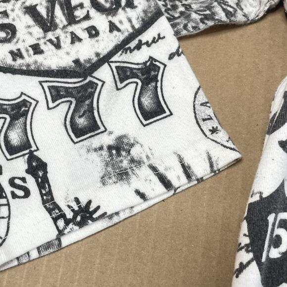 Vtg 90’s Take Two Travel Black And White Beaded Collage Top Women’s L Y2K Indie - Picture 8 of 10